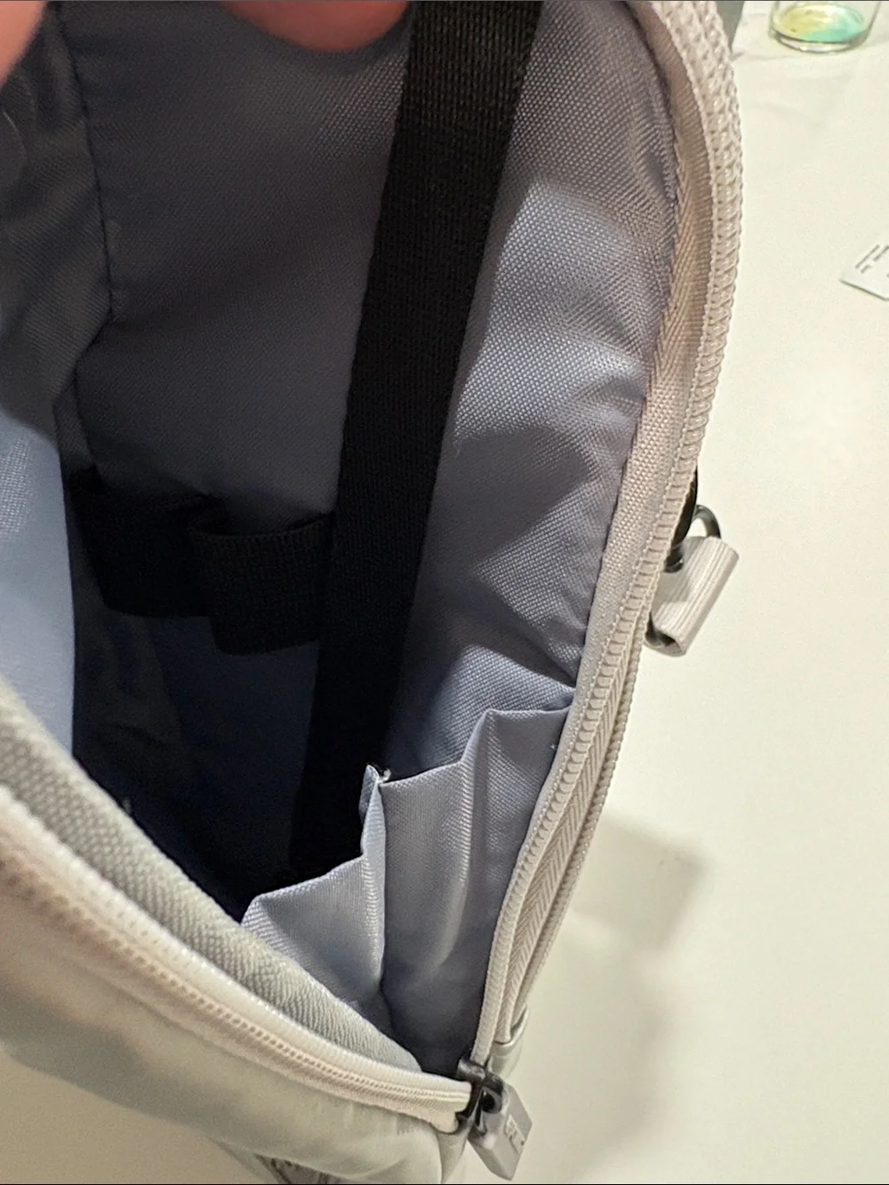 Ikwhip Metallic Matte Silver Everyday Crossbody Bag. Lots of pockets! Web strap